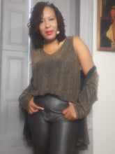 Load image into Gallery viewer, Onyx By Wendy Chaitin Metallic Gold Evening Twin Set Size 1X