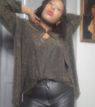 Load image into Gallery viewer, Onyx By Wendy Chaitin Metallic Gold Evening Twin Set Size 1X