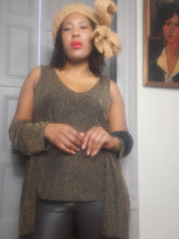 Load image into Gallery viewer, Onyx By Wendy Chaitin Metallic Gold Evening Twin Set Size 1X