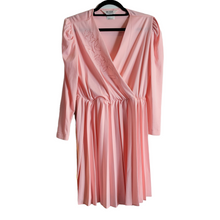 Load image into Gallery viewer, 70s Pink Cocktail Mini Dress With Pleats Size M