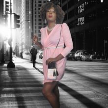 Load image into Gallery viewer, 70s Pink Cocktail Mini Dress With Pleats Size M