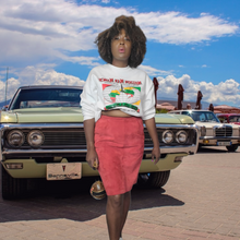 Load image into Gallery viewer, 80s Red Suede Pencil Skirt Size L