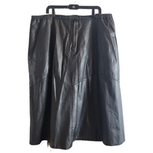Load image into Gallery viewer, 80s Vintage Black Leather Skirt Size XXL