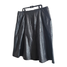 Load image into Gallery viewer, 80s Vintage Black Leather Skirt Size XXL