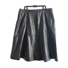 Load image into Gallery viewer, 80s Vintage Black Leather Skirt Size XXL