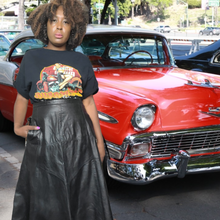 Load image into Gallery viewer, 80s Vintage Black Leather Skirt Size XXL