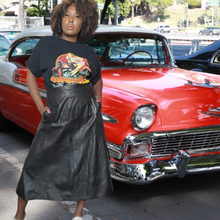 Load image into Gallery viewer, 80s Vintage Black Leather Skirt Size XXL