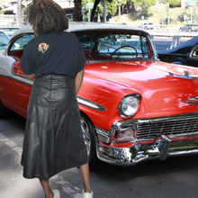 Load image into Gallery viewer, 80s Vintage Black Leather Skirt Size XXL