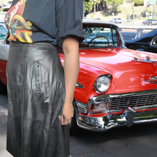 Load image into Gallery viewer, 80s Vintage Black Leather Skirt Size XXL