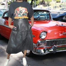 Load image into Gallery viewer, 80s Vintage Black Leather Skirt Size XXL