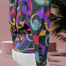 Load image into Gallery viewer, 80s Vintage Wool Shirts Richard Warren Printed Peplum Top Size 6