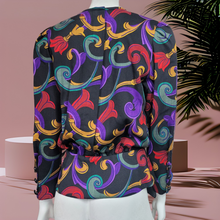 Load image into Gallery viewer, 80s Vintage Wool Shirts Richard Warren Printed Peplum Top Size 6