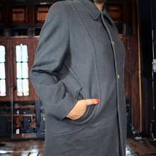 Load image into Gallery viewer, 90s Vintage Black Wool Mackintosh Pea Coat Size 12