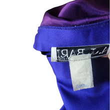 Load image into Gallery viewer, 80s Vintage Designer A.J Bari Blue Satin Maxi Skirt