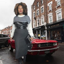 Load image into Gallery viewer, 90s Vintage Grey Wool Maxi Skirt Size 14