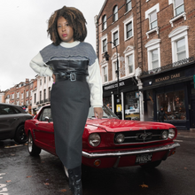 Load image into Gallery viewer, 90s Vintage Grey Wool Maxi Skirt Size 14