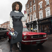 Load image into Gallery viewer, 90s Vintage Grey Wool Maxi Skirt Size 14