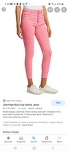 Load image into Gallery viewer, J Brand Pink Lillie High-Rise Crop Skinny Jeans size 32
