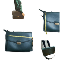 Load image into Gallery viewer, 1970s Coach Combination Lock Leather Briefcase Green Messenger Bag