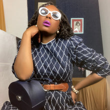 Load image into Gallery viewer, Elemis Navy Blue Circle Box Cosmetic Case Bag