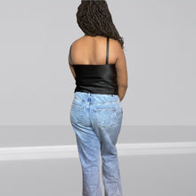 Load image into Gallery viewer, Vintage Black Lace Trim Satin Slip Top Size M