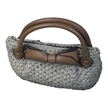Load image into Gallery viewer, Koret Raffia Straw and Leather Trim Top Handle Bag
