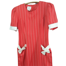 Load image into Gallery viewer, My Michelle Red Pinstripe Wiggle Dress Size 10