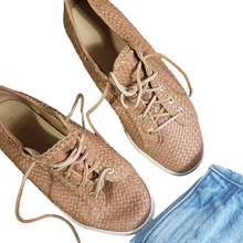 Load image into Gallery viewer, Talbots Hilly Leather Woven Sneakers Size 9.5