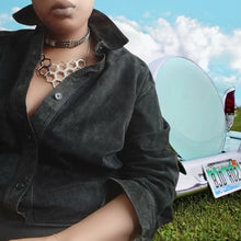 Load image into Gallery viewer, Lewmagram Suede Bodysuit Size L