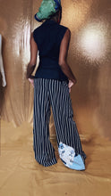 Load image into Gallery viewer, Repaired TopShop High Waist Pintstripe Trousers Size 6