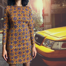 Load image into Gallery viewer, Vintage Geometric Print Sheath Dress Size M