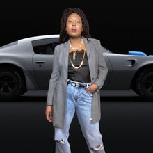 Load image into Gallery viewer, Vintage Black Lace Trim Satin Slip Top Size M