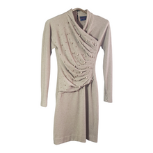 Load image into Gallery viewer, Carolyne Roehm Pearl Adorned Wool Dress Size 2