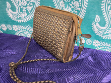 Load image into Gallery viewer, Nine West Metallic Bronze Woven Leather Clutch, Vintage