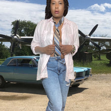 Load image into Gallery viewer, Vintage Blue Stripe Guy Laroche Paris for B. Altman & Co Stripe Neck Tie