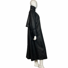 Load image into Gallery viewer, Vintage Black Leather Trench Coat- Maxi Leather Coat - Issey Miyake Pleats -Lucille Golden Vintage