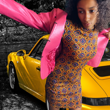 Load image into Gallery viewer, Vintage Geometric Print Sheath Dress Size M