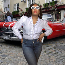 Load image into Gallery viewer, Diane von Furstenberg 70s Vintage Blouse Lilac size M