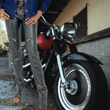 Load image into Gallery viewer, Coach Leather "Charlie" Moto Pant Size S