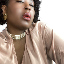 Load image into Gallery viewer, Vintage Sphinx Pearl Choker Necklace
