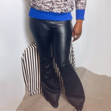 Load image into Gallery viewer, Free People Vegan Leather Flare Leg Pants Size 30