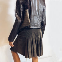 Load image into Gallery viewer, DVF Suede Pleated Mini sz. 8