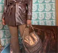 Load image into Gallery viewer, Chi by Falchi Leather and Snakeskin Shoulder Bag