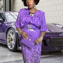 Load image into Gallery viewer, Vintage Purple Fabric Mini Clutch With Gold Chain