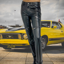 Load image into Gallery viewer, Coach Leather "Charlie" Moto Pant Size S