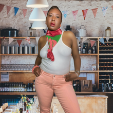 Load image into Gallery viewer, Gres Windowpane Flower Silk Scarf