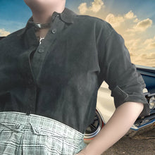 Load image into Gallery viewer, Lewmagram Suede Bodysuit Size L