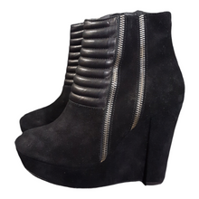 Load image into Gallery viewer, The Kooples Suede and Leather Quilted Zip Ankle Booties size 37