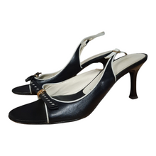 Load image into Gallery viewer, St. John Open Toe Heels Black and White Shoes Size 7 1/2