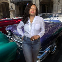 Load image into Gallery viewer, Diane von Furstenberg 70s Vintage Blouse Lilac size M